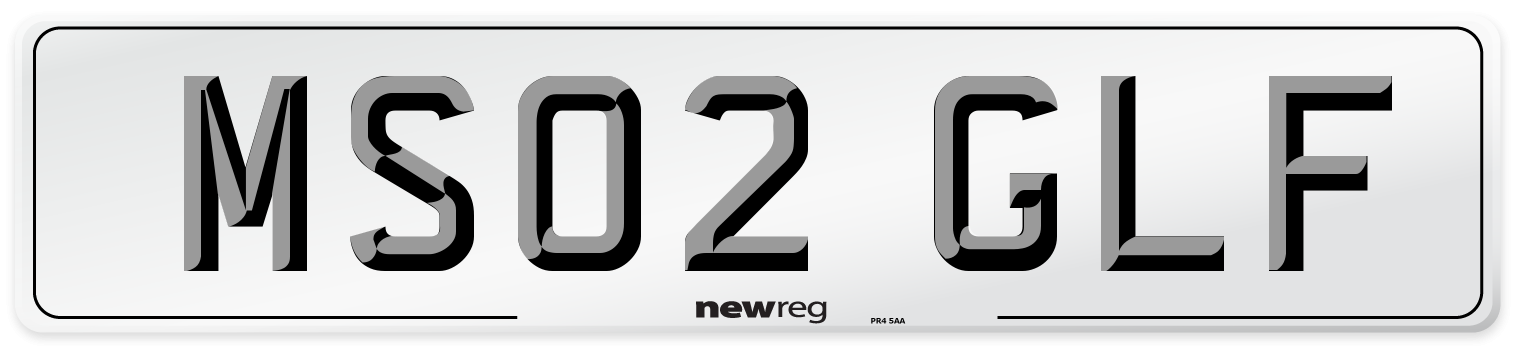 MS02 GLF Number Plate from New Reg